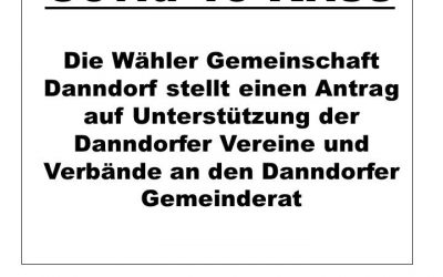 WGD Danndorf stellt Antrag auf Unterstützung der Vereine und Verbände
