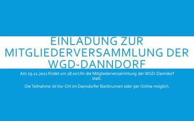 Einladung zur WGD-Mitgliederversammlung