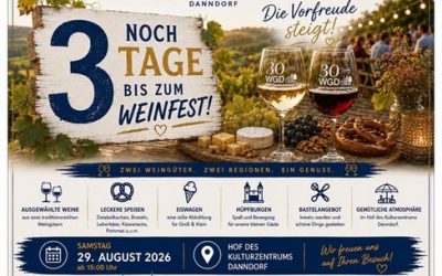 Noch 3 Tage bis zum Weinfest am 29.08.2026